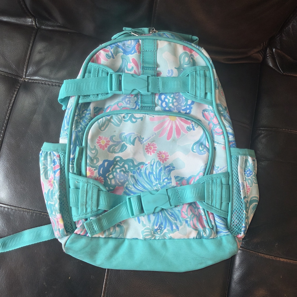 Lilly Pulitzer X Pottery Barn Floral Teal Backpack
